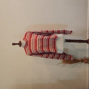 Free People Striped Mock-neck Dolman Sleeve Long Sleeve Tee